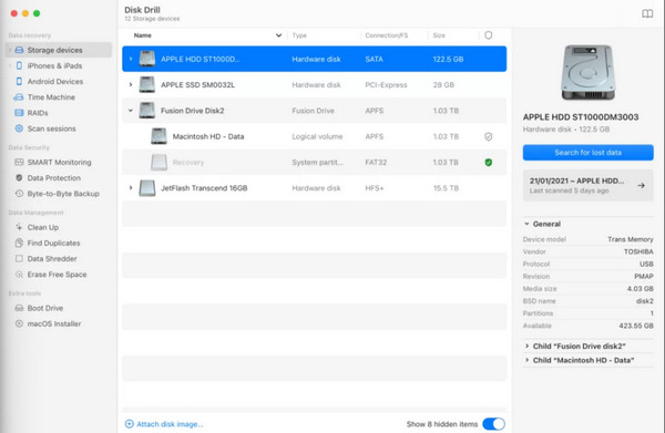 Disk Drill SD-Speicherwiederherstellungssoftware