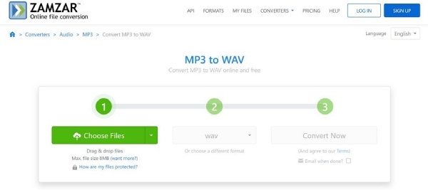 MP3'ü Zamzar'a İçe Aktar