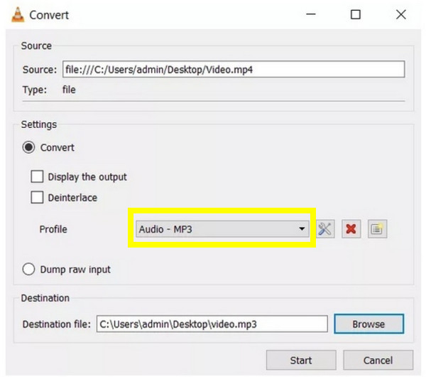 VLC Convertir une vidéo en MP3