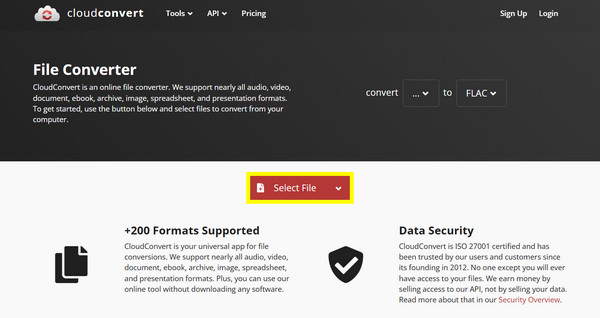 CloudConvert 将 MP3 转换为 FLAC