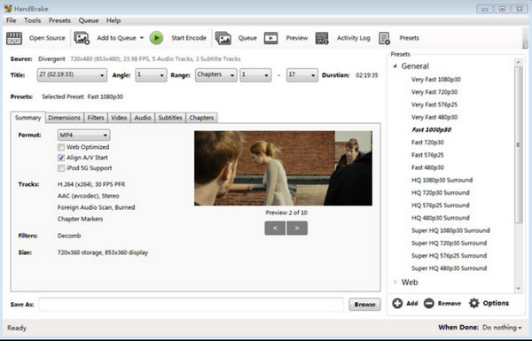 Handbrake Avi Converter