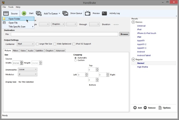खोलें और एमकेवी फ़ाइल जोड़ें