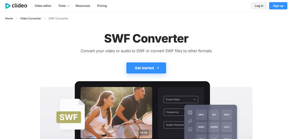 تحويل ملفات SWF إلى MP4 باستخدام برنامج Clideo