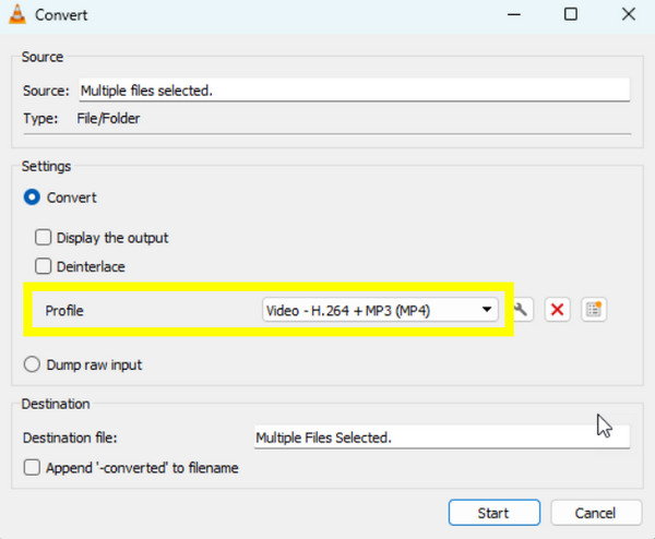 اختر VLC MP4 ثم قم بالتحويل