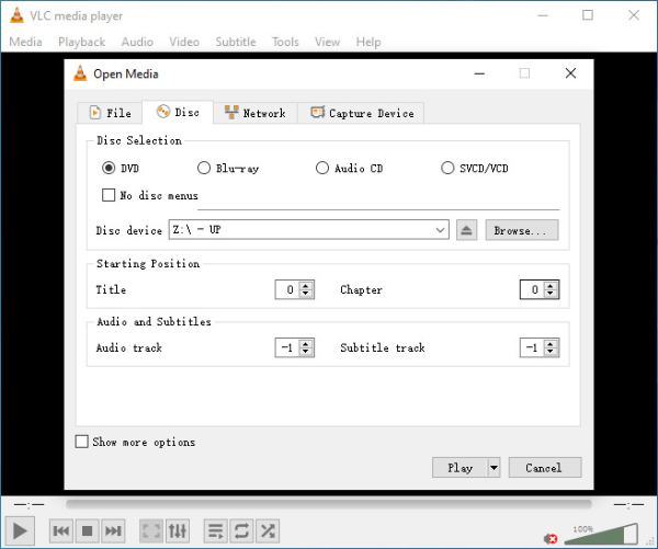 Blu-ray oynat VLC