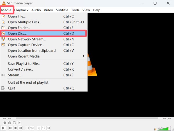 Open Disc Vlc