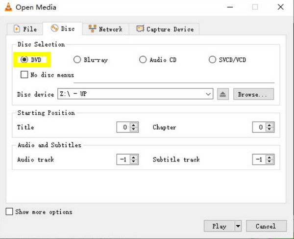VLC播放器播放DVD