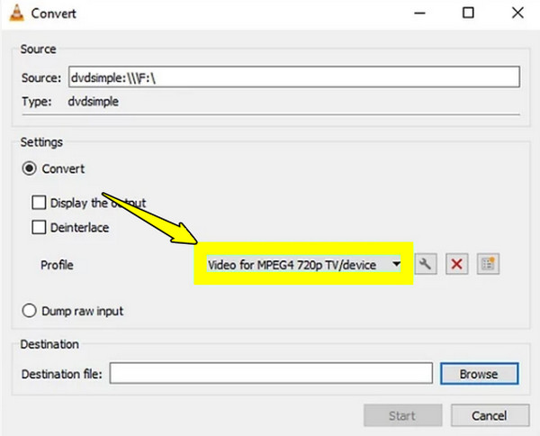 VLC 選擇視訊格式