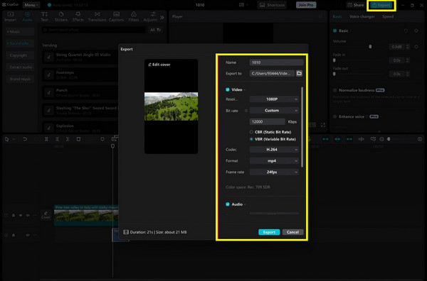 Desktop CapCut Audio Compressor