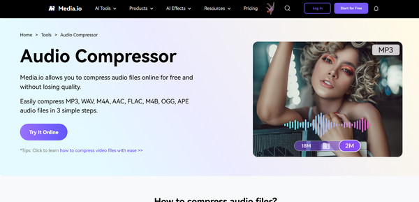 Online Media.io Audio Compressor