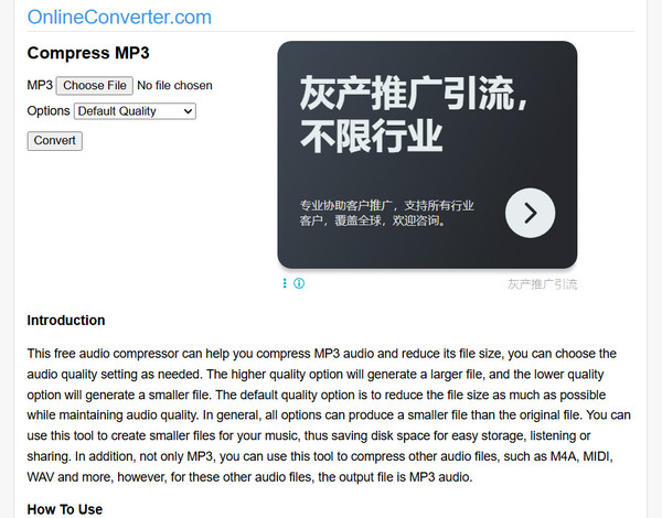 OnlineConverter Audio Compressor