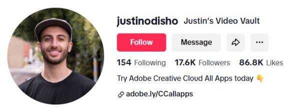 Videoredigeringskonto Justin