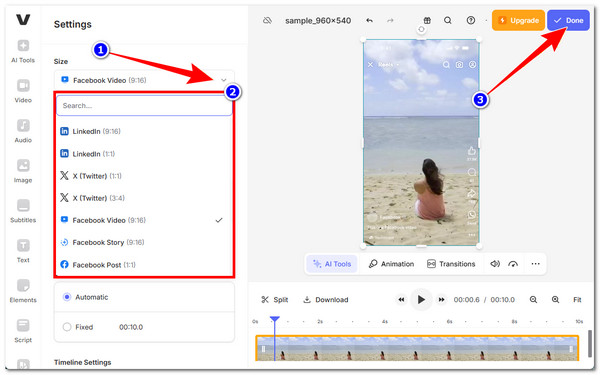 VEED Change Aspect Ratio of a Video
