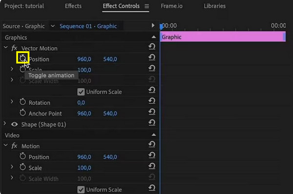 Premiere Pro 点击秒表