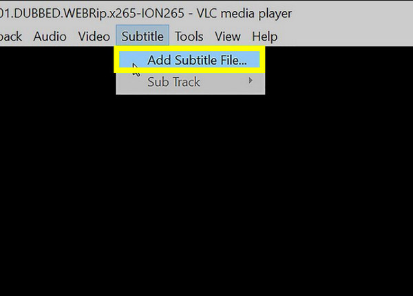 VLC Добавить файл субтитров