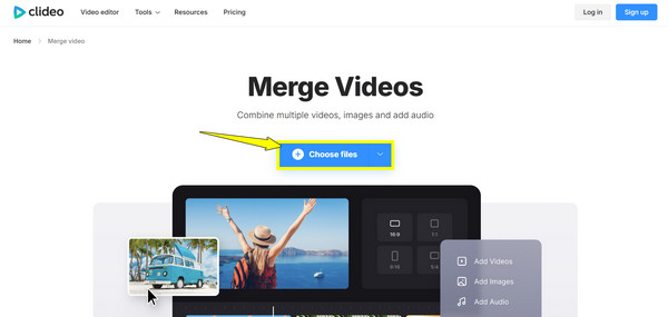 Clideo Choisir des fichiers