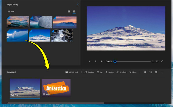 Windows Photos Ajouter deux vidéos
