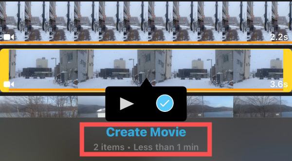 選擇影片 iMovie