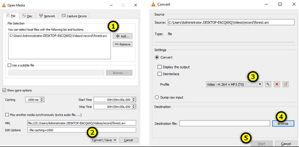 VLC kombiniranje videozapisa