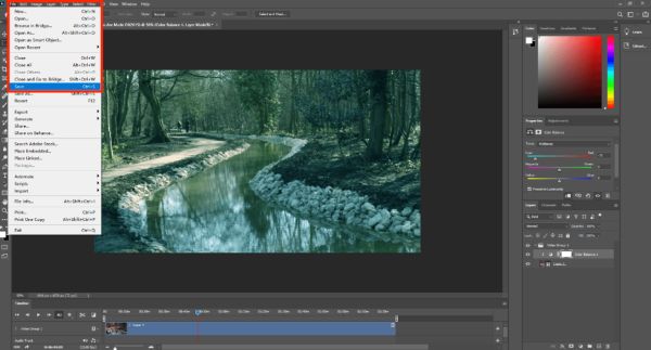 Сохранить видео Photoshop