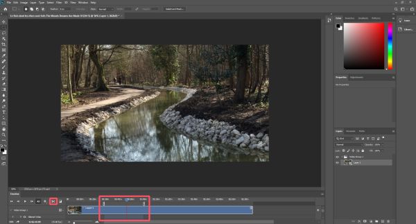 Обрезка видео в Photoshop
