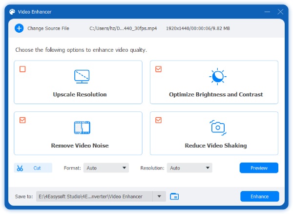 Jelölje be a Videó remegésének csökkentése lehetőséget