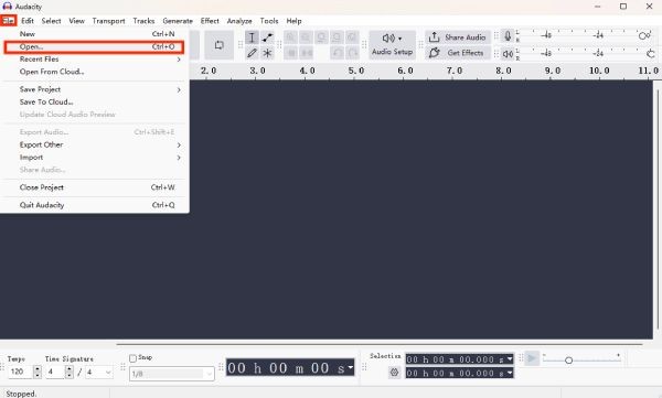 Open File Audacity