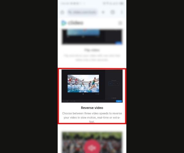 Clideo Ters Çevirme Aracı
