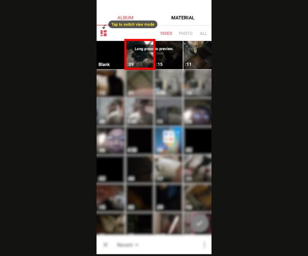 Inshot Video Seçin