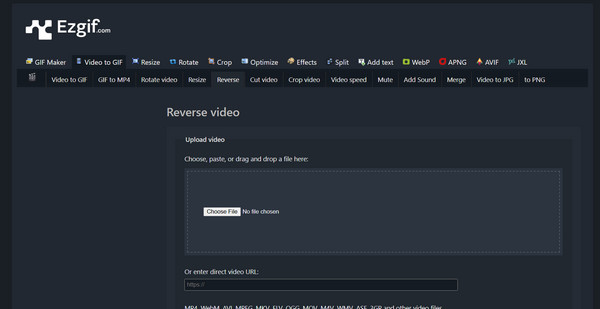 Online Ezgif fordított videó