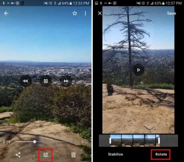 在 Android Google Photos 上旋轉視頻