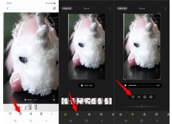 在 Android Samsung 圖庫上旋轉視頻