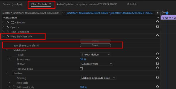 在 Premiere Pro 中稳定视频