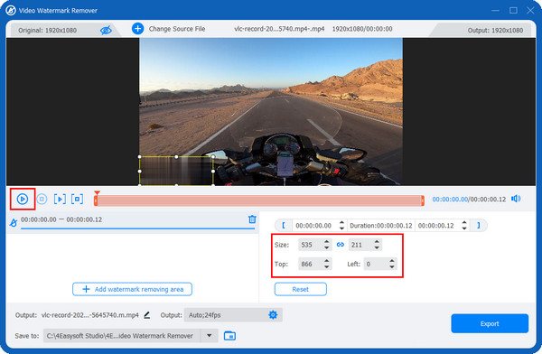 Ajustați zona de eliminare a filigranului