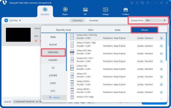 Izvoz Samsung 4Easy