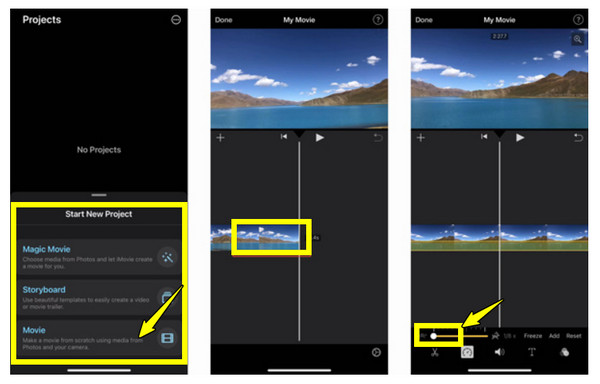 Zpomalení videa v iMovie