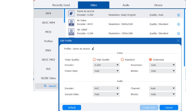 Uitvoerformaat en parameters