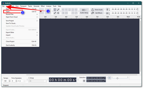 Audacity Importuj dźwięk