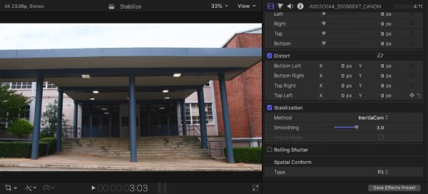 מייצב וידאו Final Cut Pro