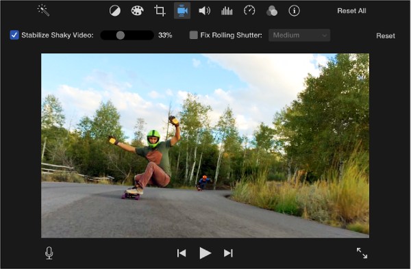 מייצב וידאו iMovie