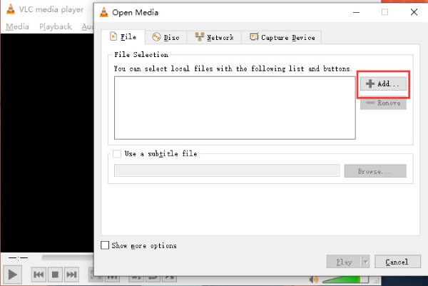 添加媒体 VLC