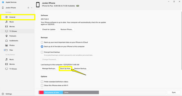 iPhone 上的 USB 备份短信
