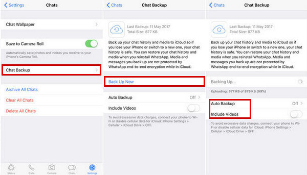 גיבוי הודעת WhatsApp ב-iCloud