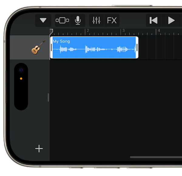 Vista de pistas de GarageBand