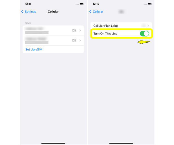 השבתת כרטיס ה-SIM באייפון דרך ההגדרות