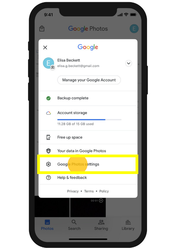 iPhone หยุดการสำรองข้อมูล Google Photos