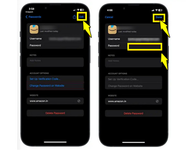 Úprava hesel na iPhonu