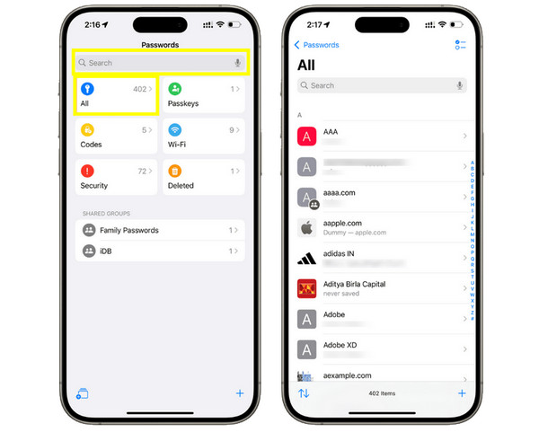 Nalezení hesel aplikací na iPhonu