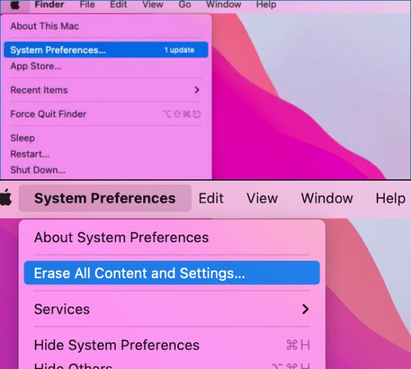 Open Erase All Content On Monterey