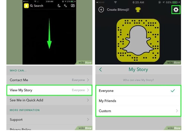 Indstil målgruppen for Snap Story